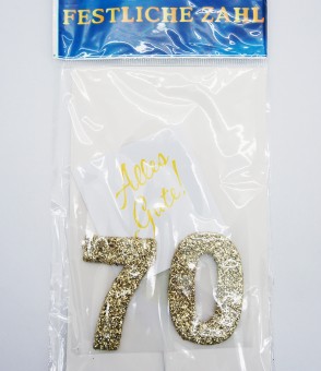 20x Festliche Zahl 70 Gold Alles Gute Geburtstag Gnadenhochzeit 99-0694 Kuvert 